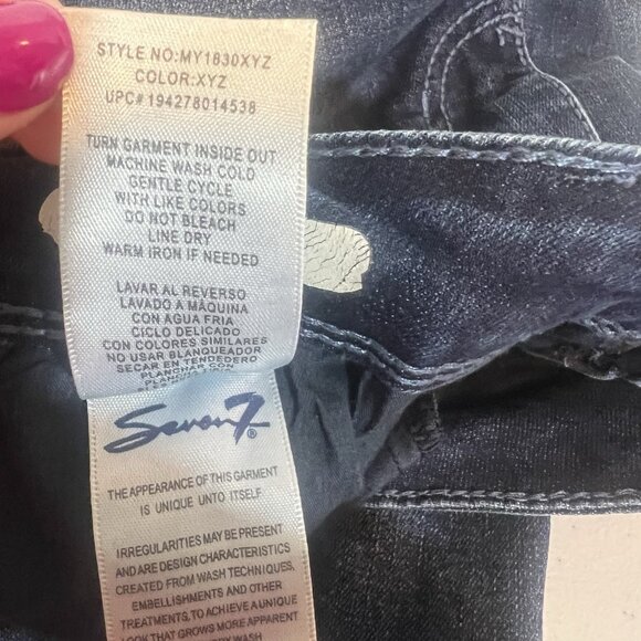 Seven7 Women’s Jeans Size 12 Blue Stretch Denim Mid Rise Slim Bootcut Zipper - Picture 14 of 16